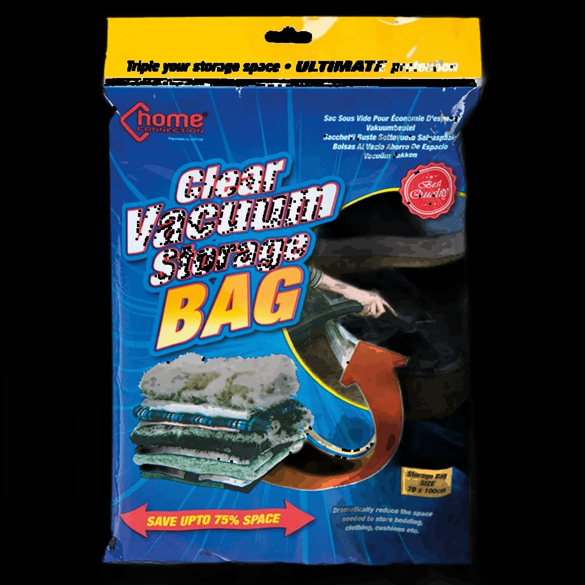 Clear vacuum storage bag