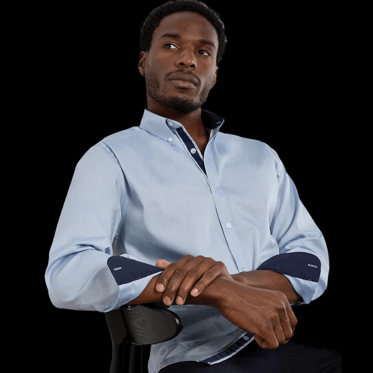Contrast premium Oxford shirt (button-down collar) long-sleeved (tailored fit)
