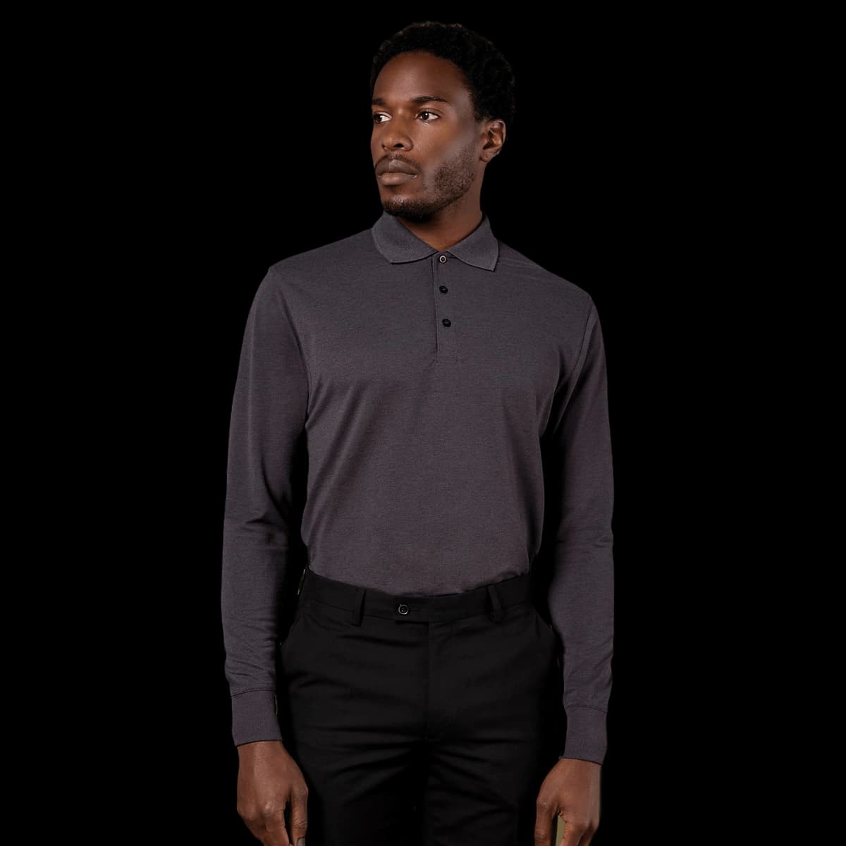 Piqué polo long-sleeved (classic fit)