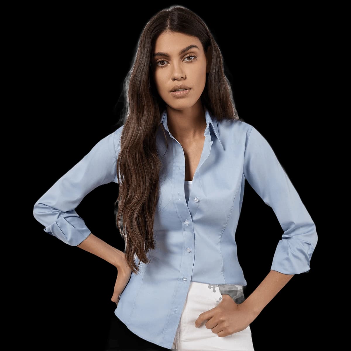 Women's corporate Oxford blouse long-sleeved (tailored fit)