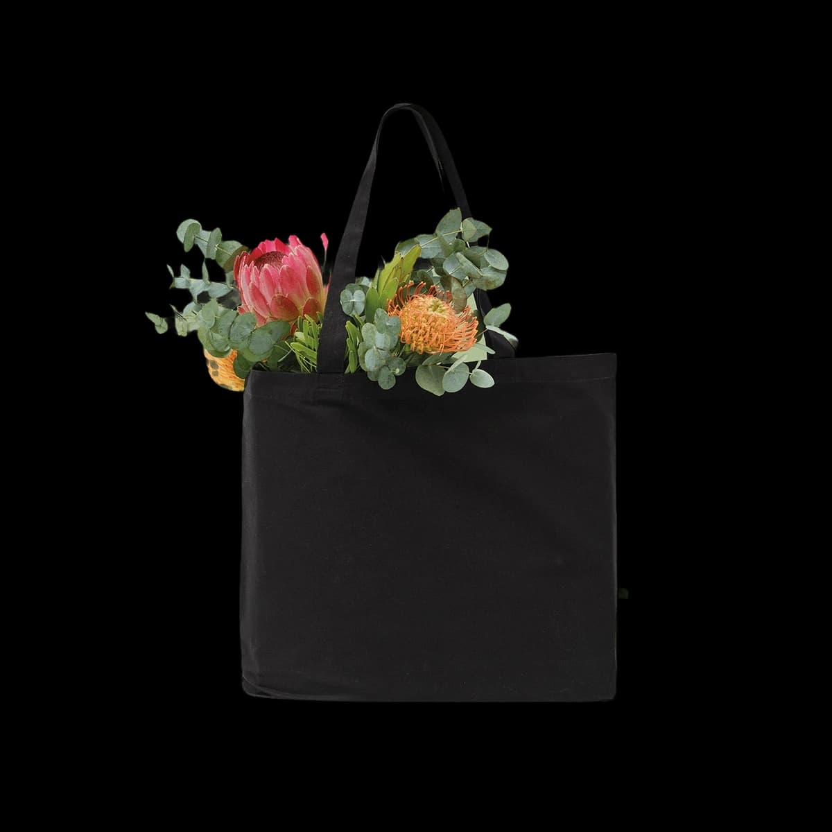 Organic canvas ‘flat base’ landscape shopper