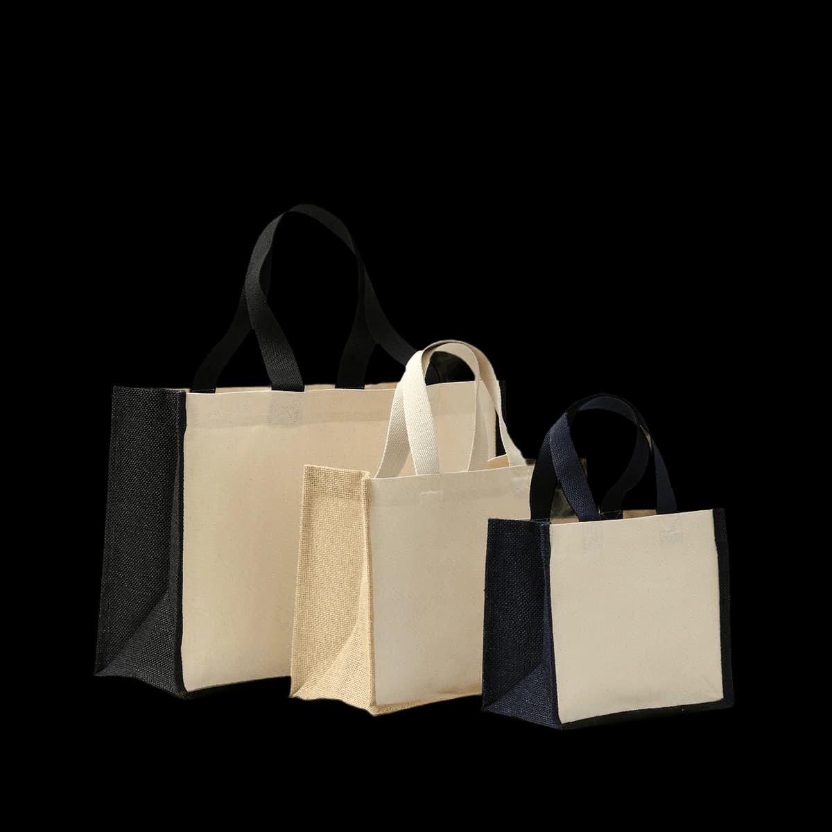 Jute canvas panel shopper