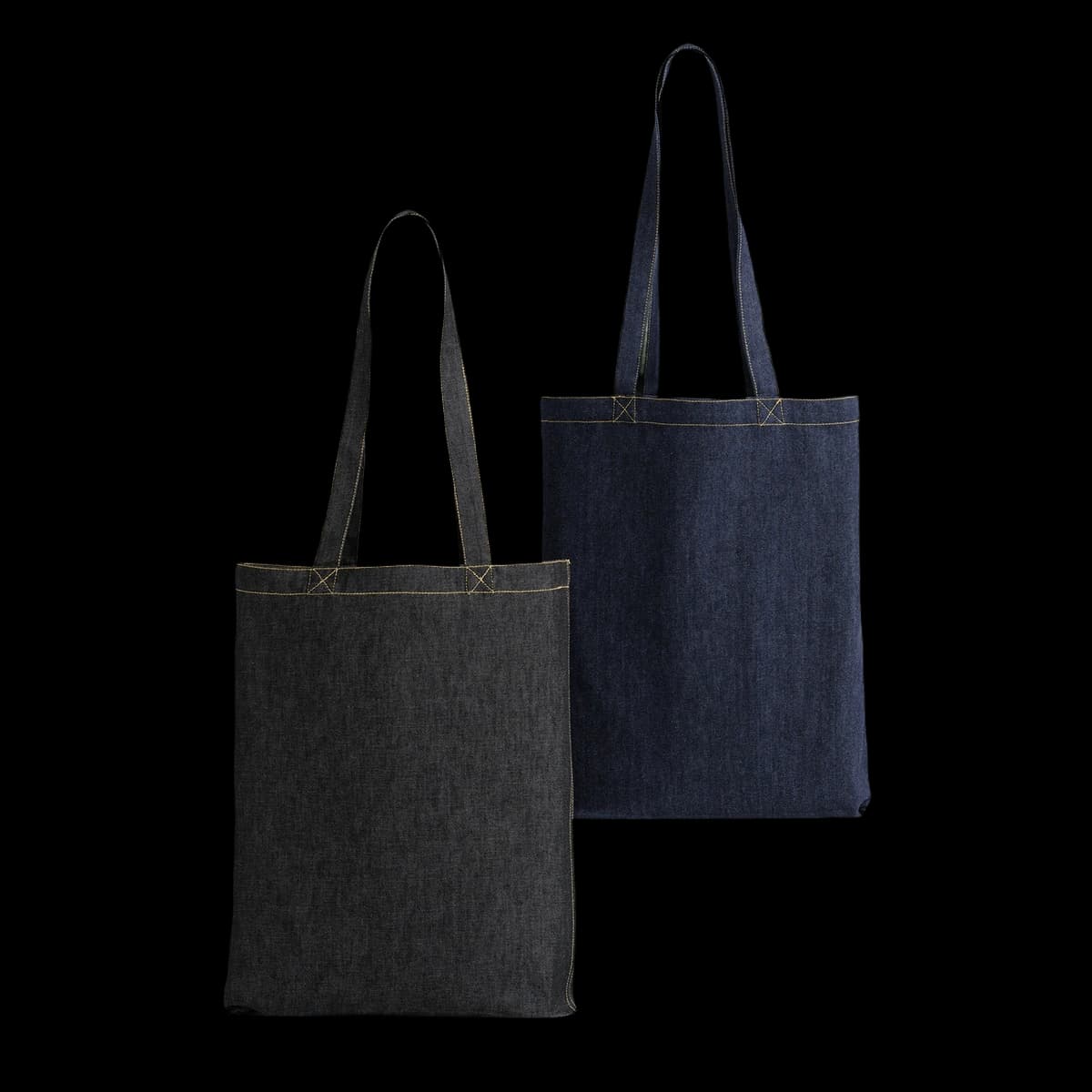 Denim ‘flat base’ shopper