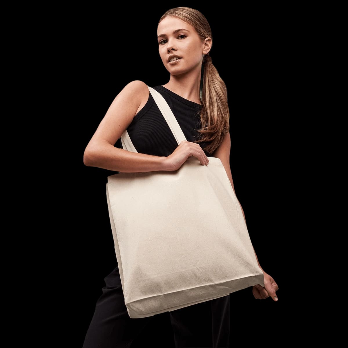 Recycled premium canvas spacious shopper