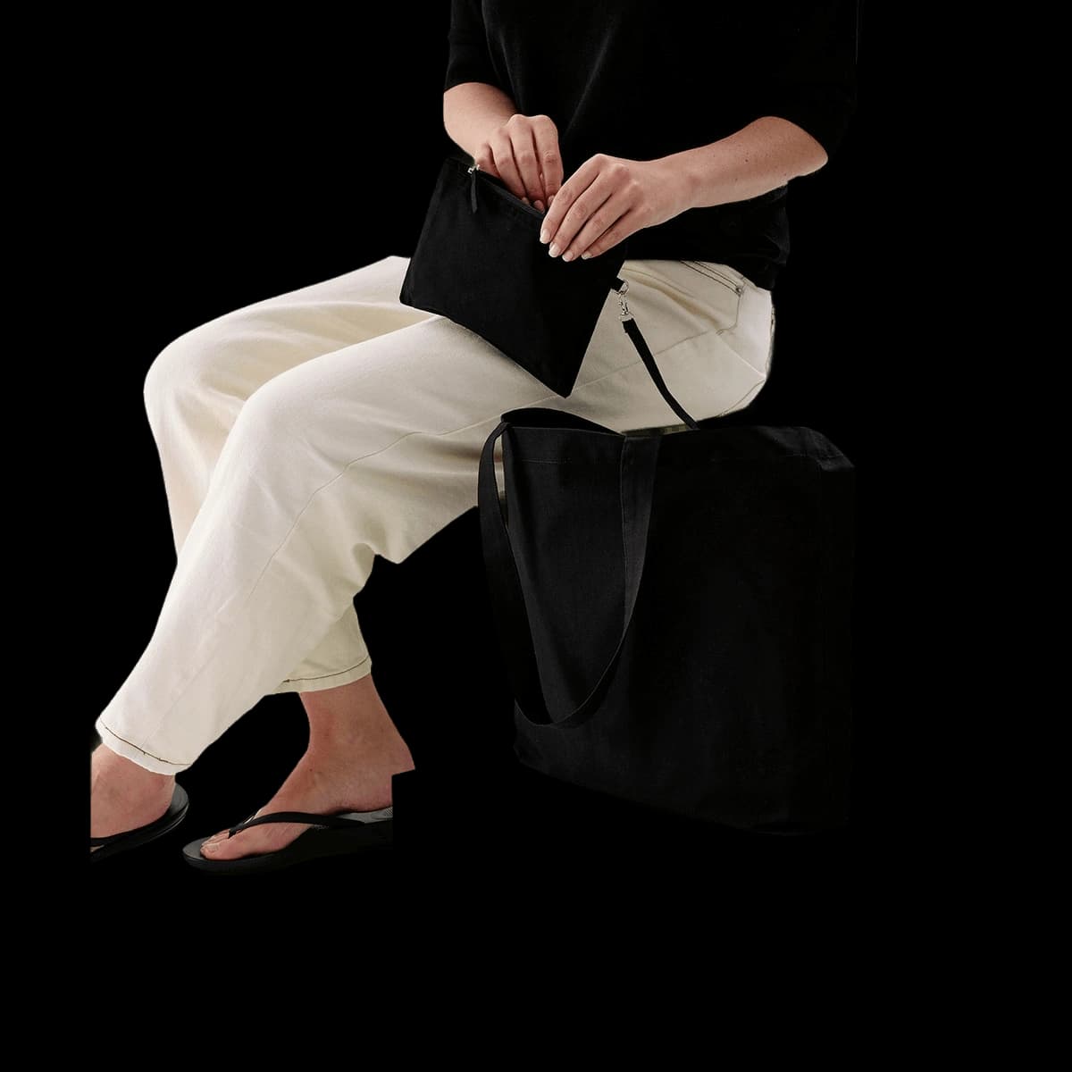 Cruise recycled tote with detachable purse