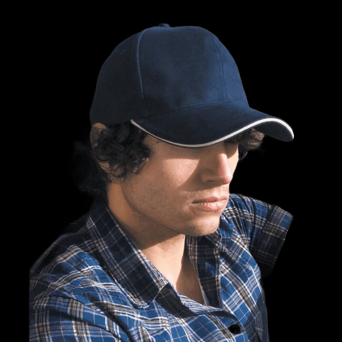 Pro-style heavy cotton cap with sandwich peak