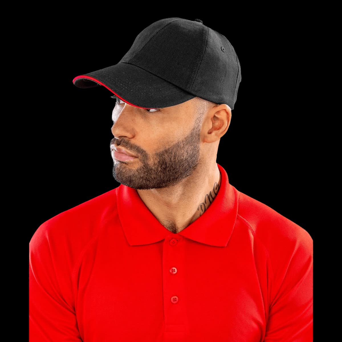 Brushed coton printers/embroiderers cap with sandwich peak