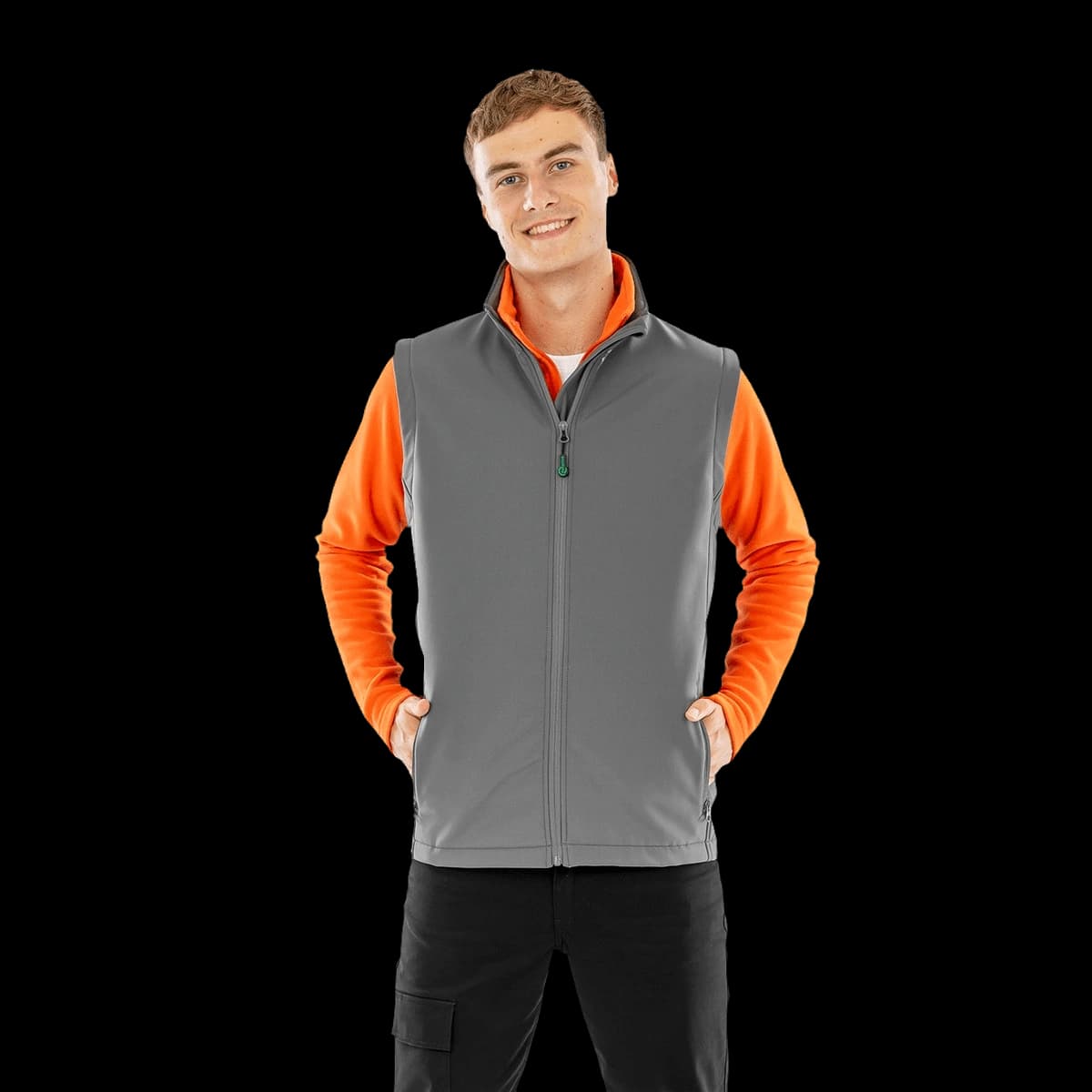 Men's recycled 2-layer printable softshell bodywarmer
