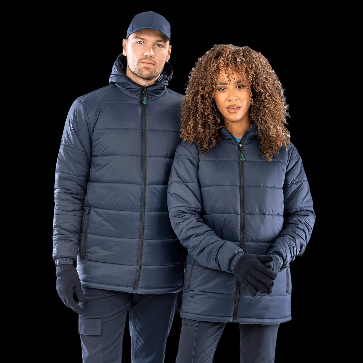 Recycled hooded padded parka