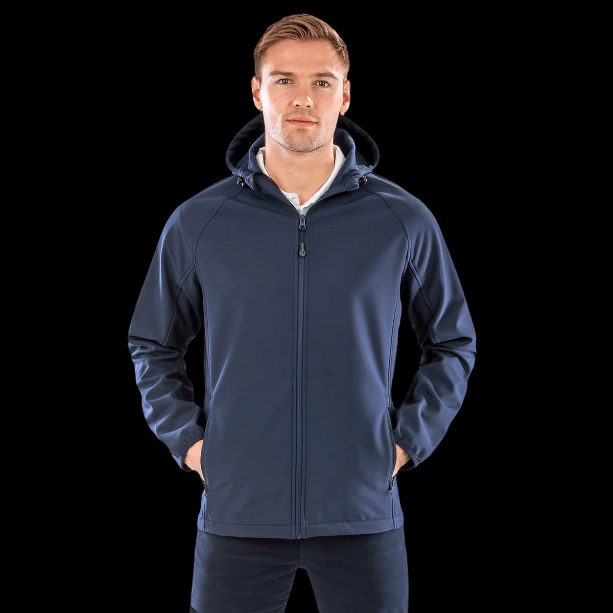 Recycled 3-layer printable hooded softshell