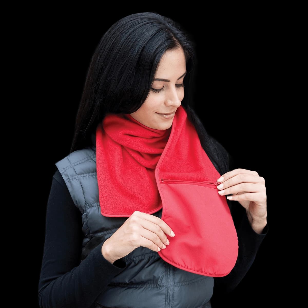 Polartherm™ fleece scarf with zip pocket