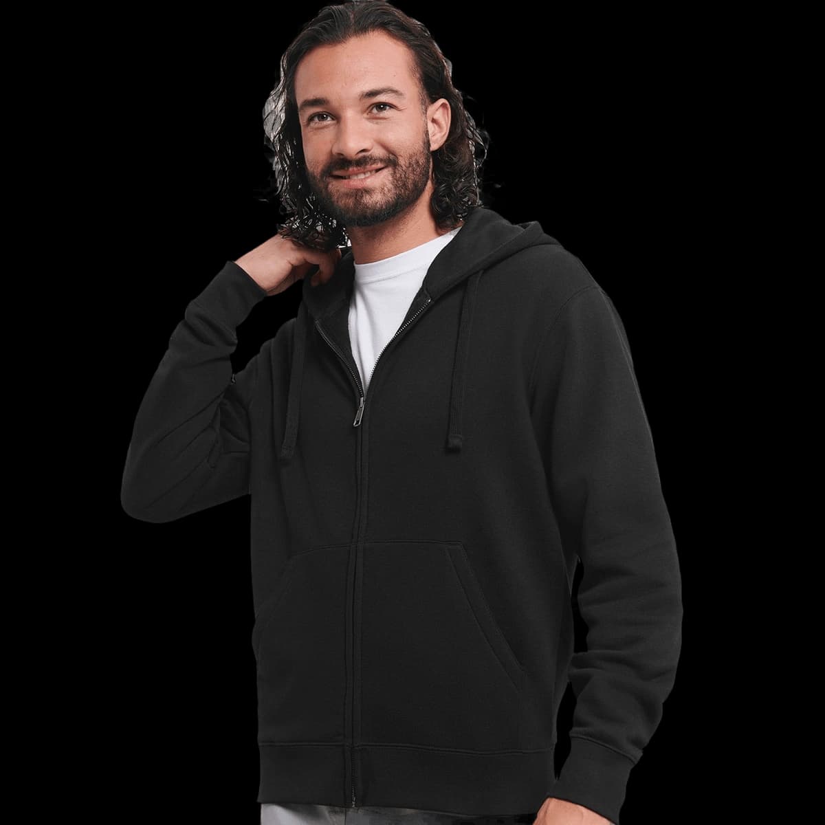 Authentic zipped hooded sweat