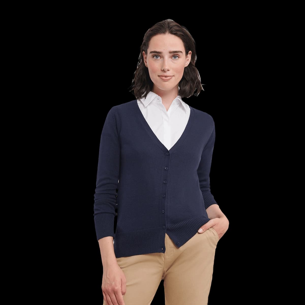 Women's v-neck knitted cardigan