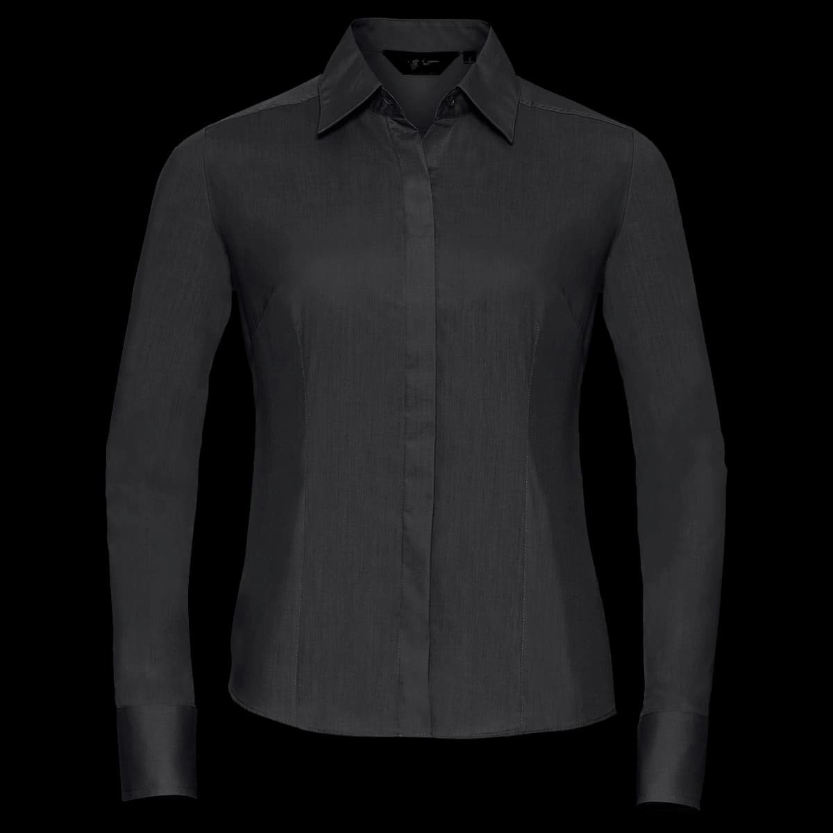 Women's long sleeve polycotton easycare fitted poplin shirt