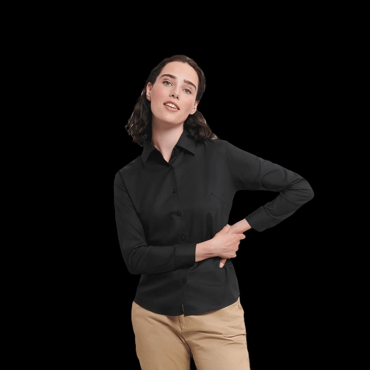 Women's long sleeve easycare Oxford shirt