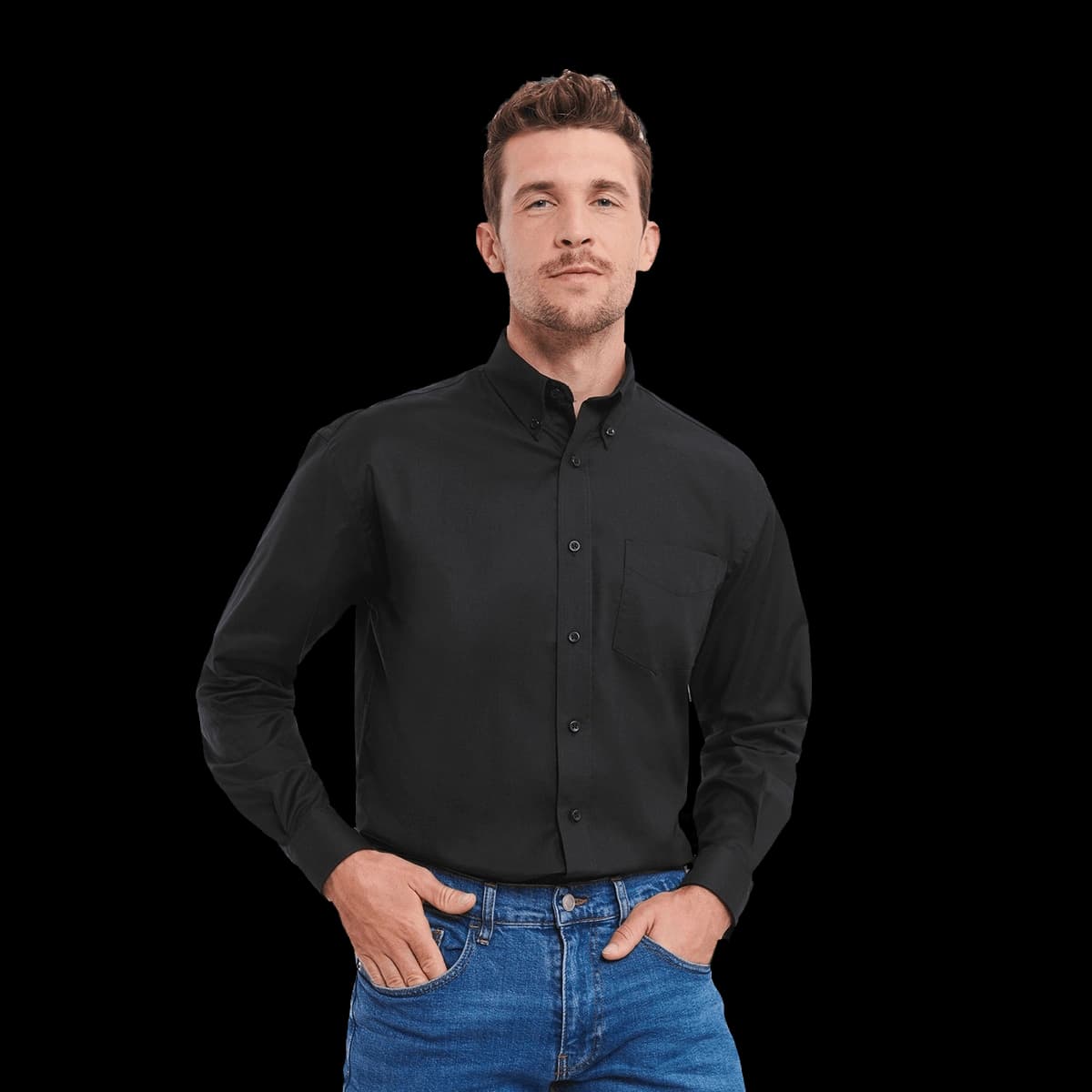 Long sleeve easycare Oxford shirt