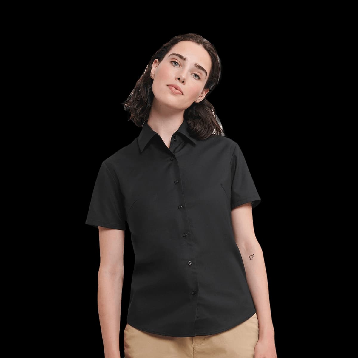 Women's short sleeve Oxford shirt