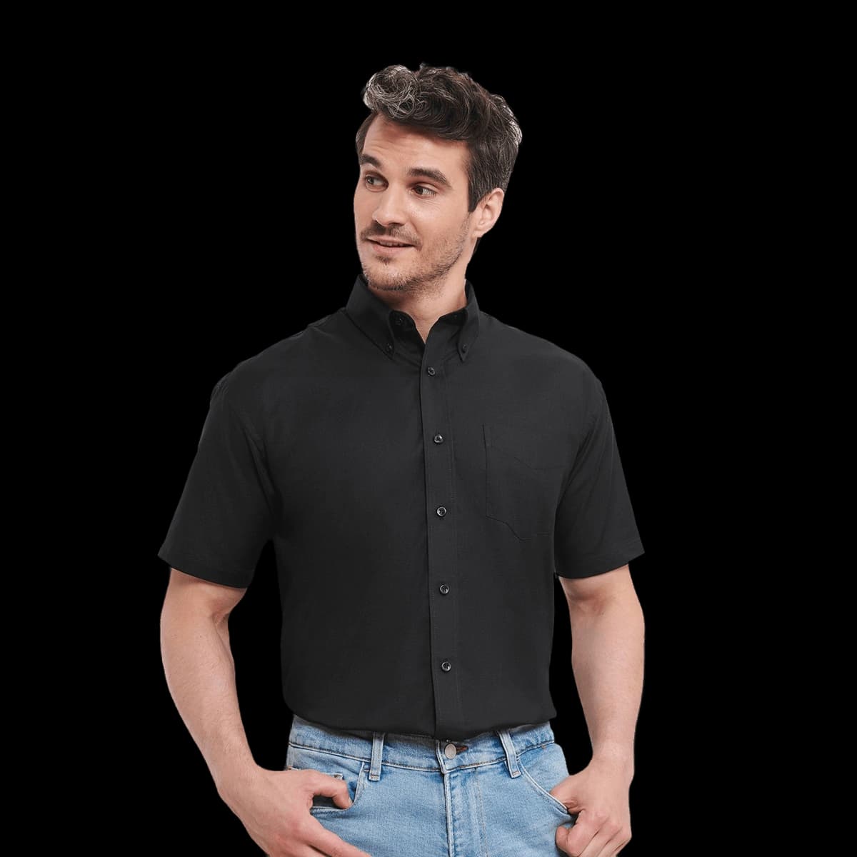 Short sleeve easycare Oxford shirt