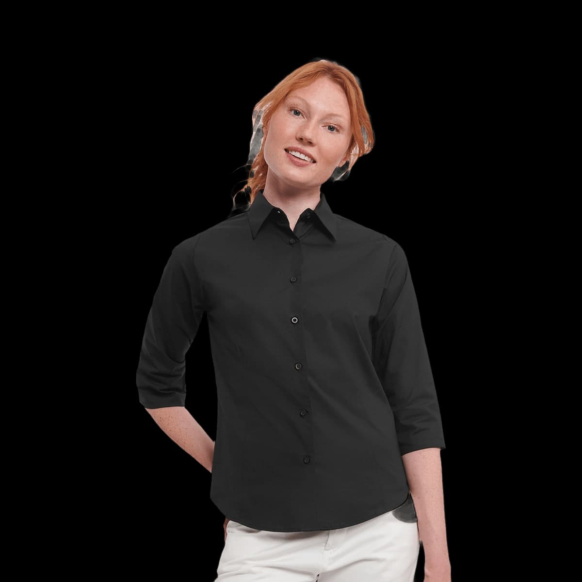 Women's ¾ sleeve easycare fitted shirt