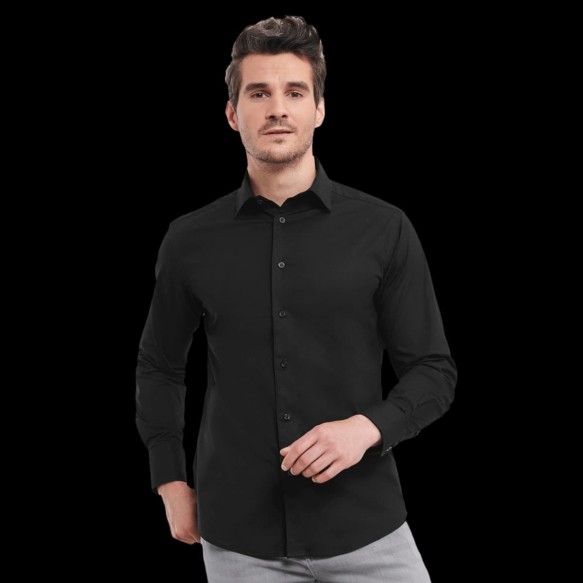 Long sleeve easycare fitted shirt