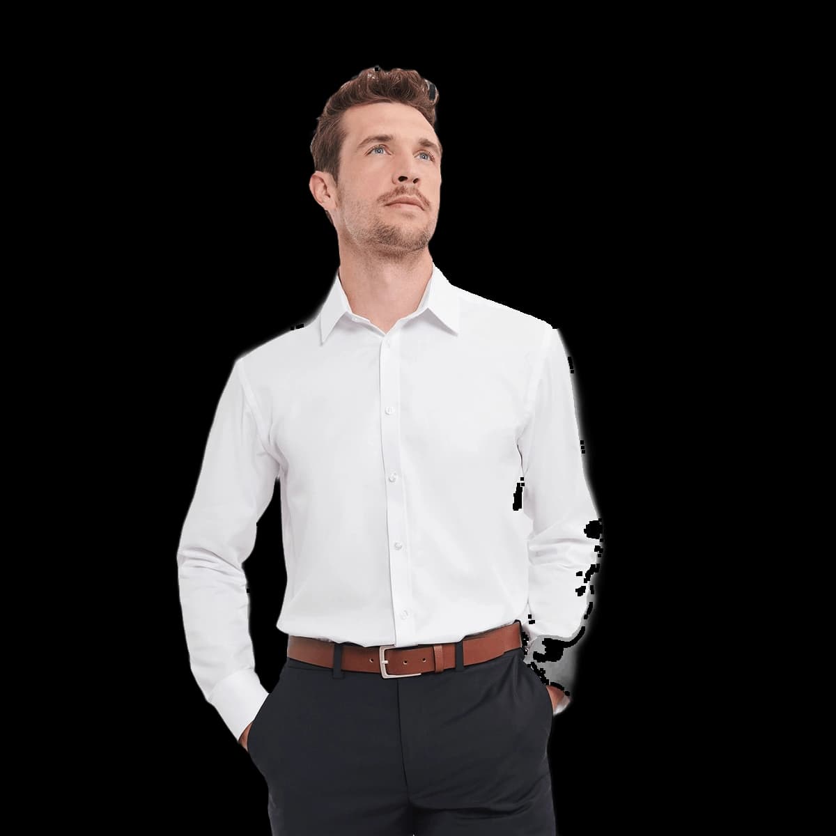 Long sleeve herringbone shirt