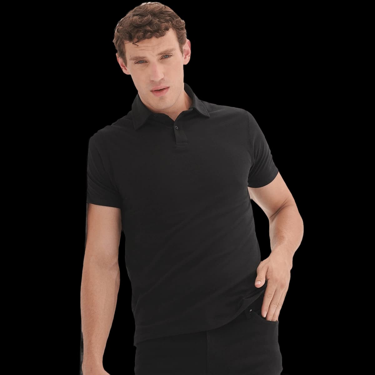 Short sleeve stretch polo