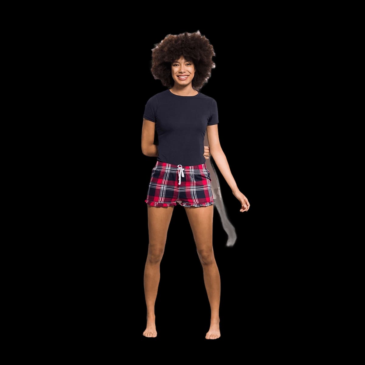 Women's tartan frill shorts