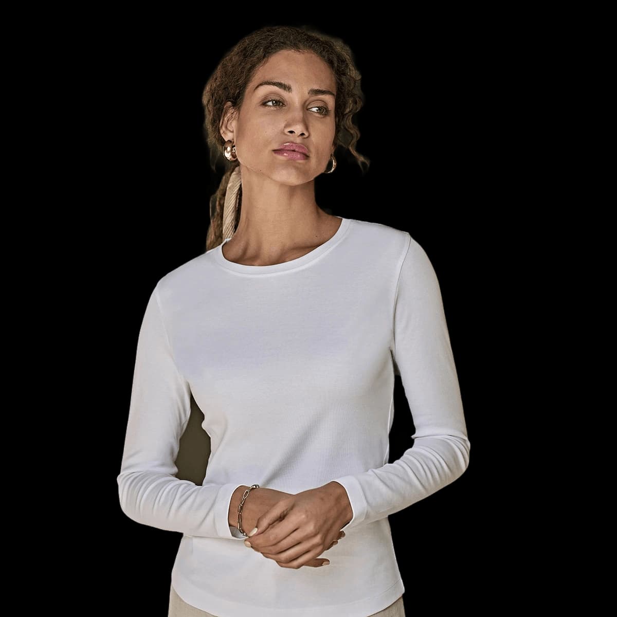 Women’s long sleeve interlock tee (590)