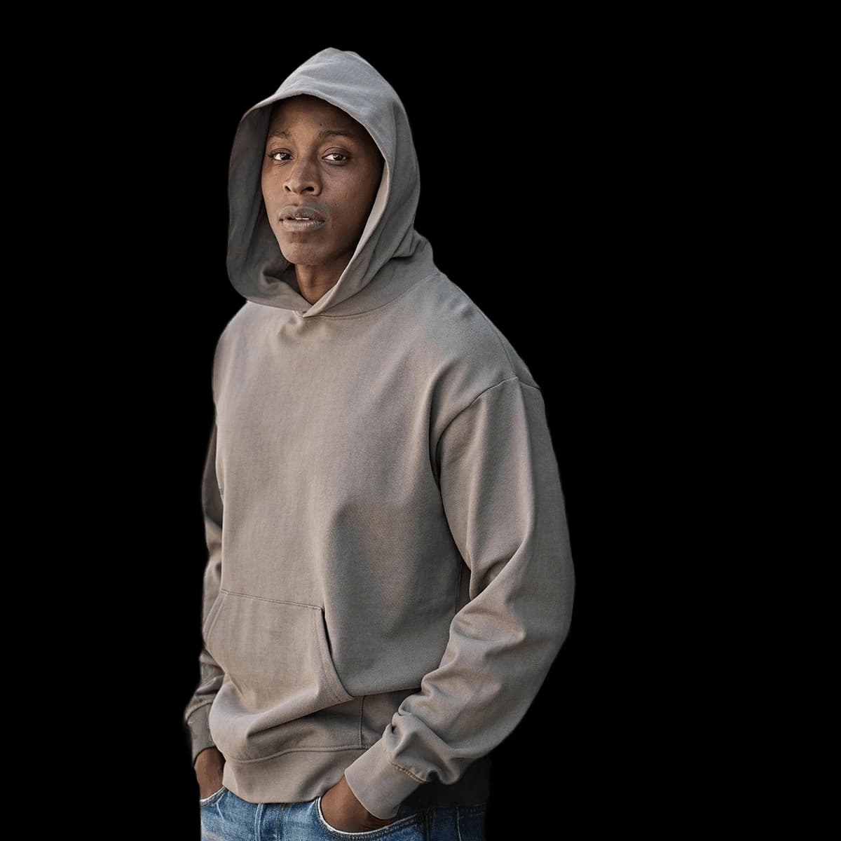 UNLABELED heavy loose-fit hooded sweatshirt (5162)
