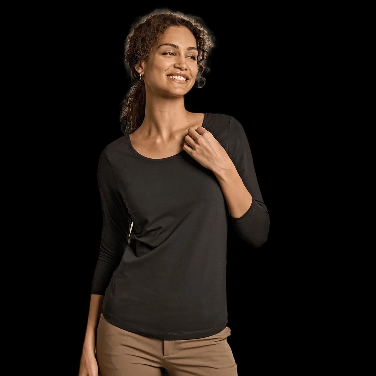 Women’s stretch 3/4-sleeve tee (460)