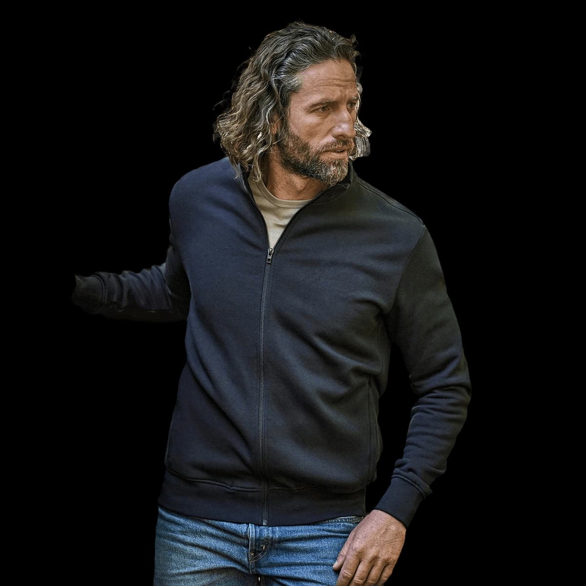 Full-zip sweat cardigan (5440)