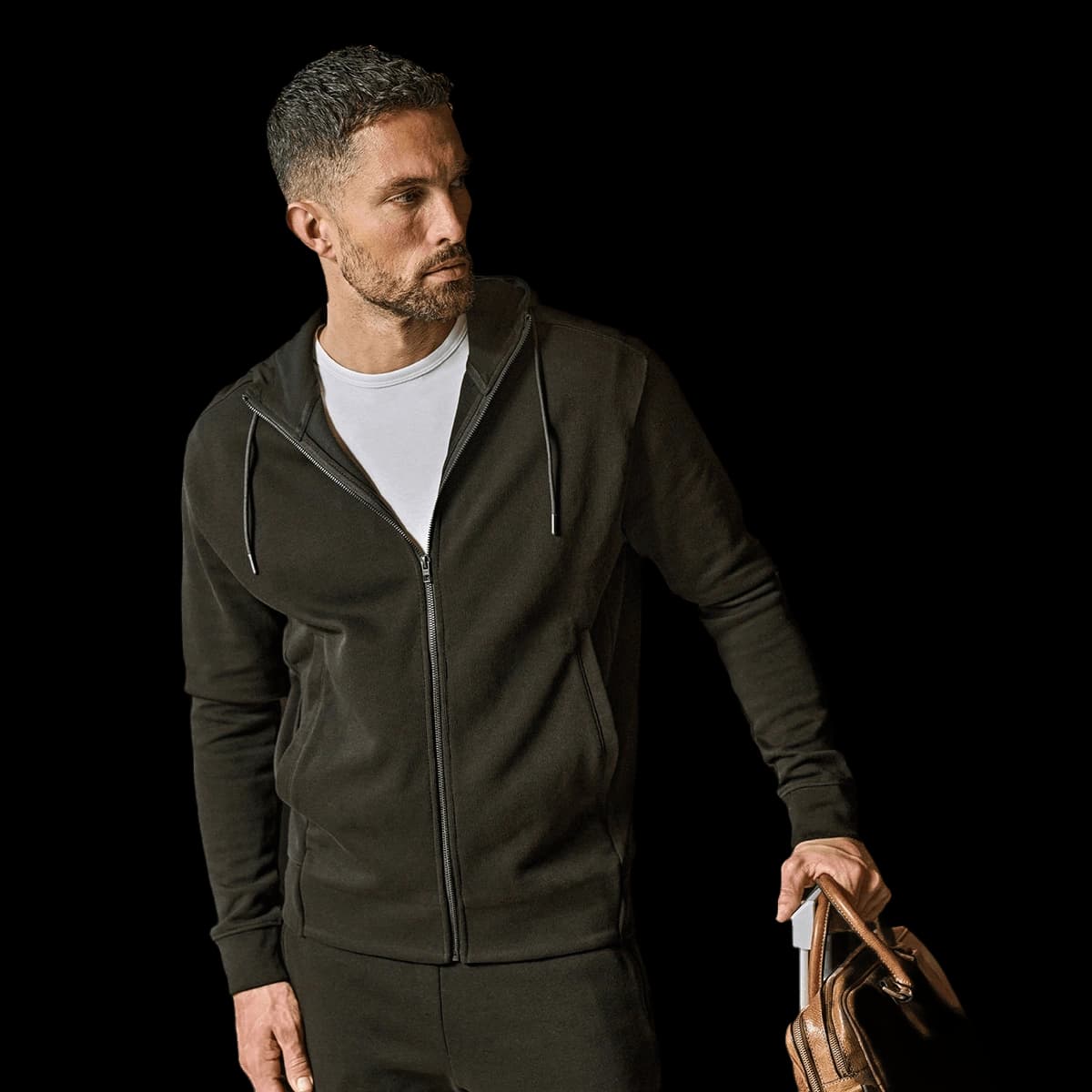 Ribbed interlock hooded full-zip (5508)