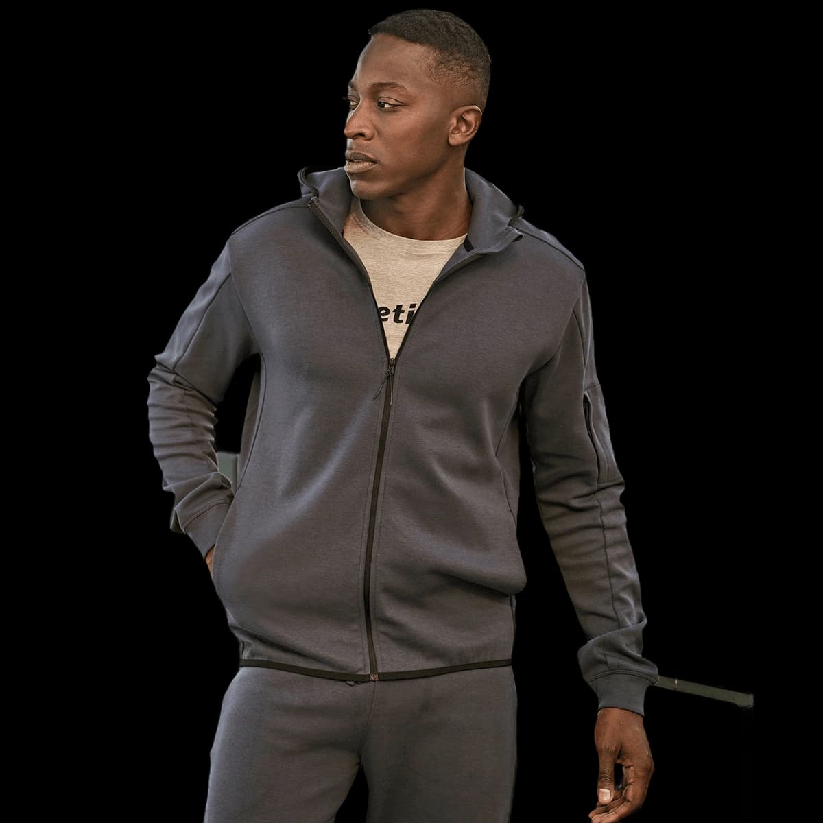 Athletic hooded full-zip sweatshirt (5706)