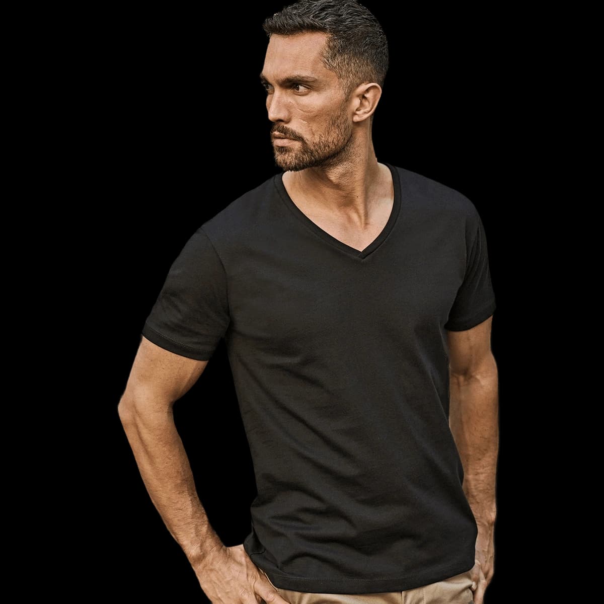 Fashion v-neck Sof tee (8006)