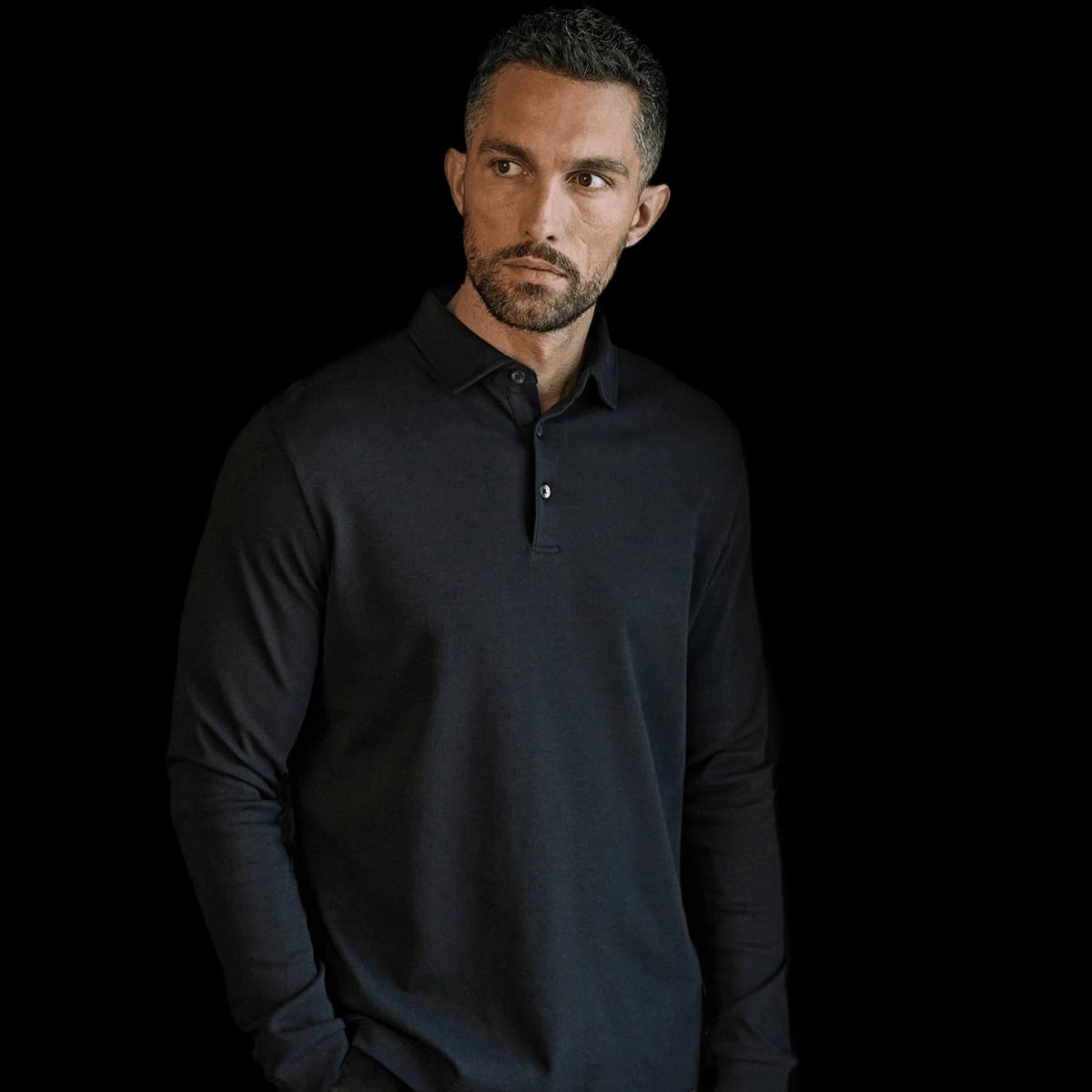 Pima cotton long-sleeve polo (1442)
