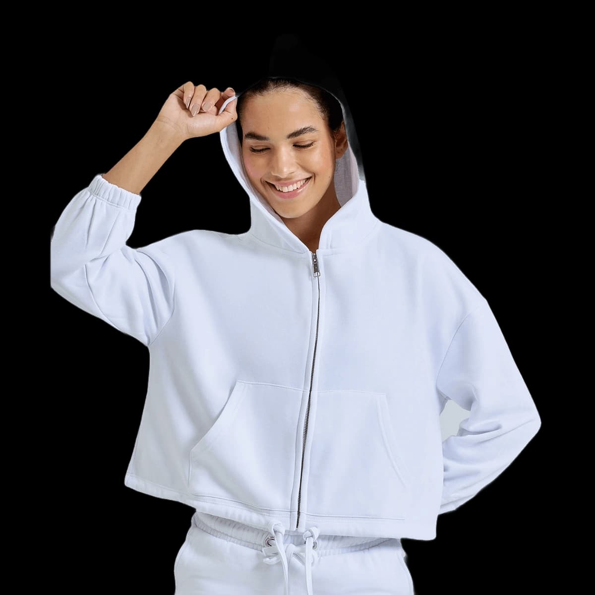 Women's TriDri® recycled cropped oversize full-zip hoodie