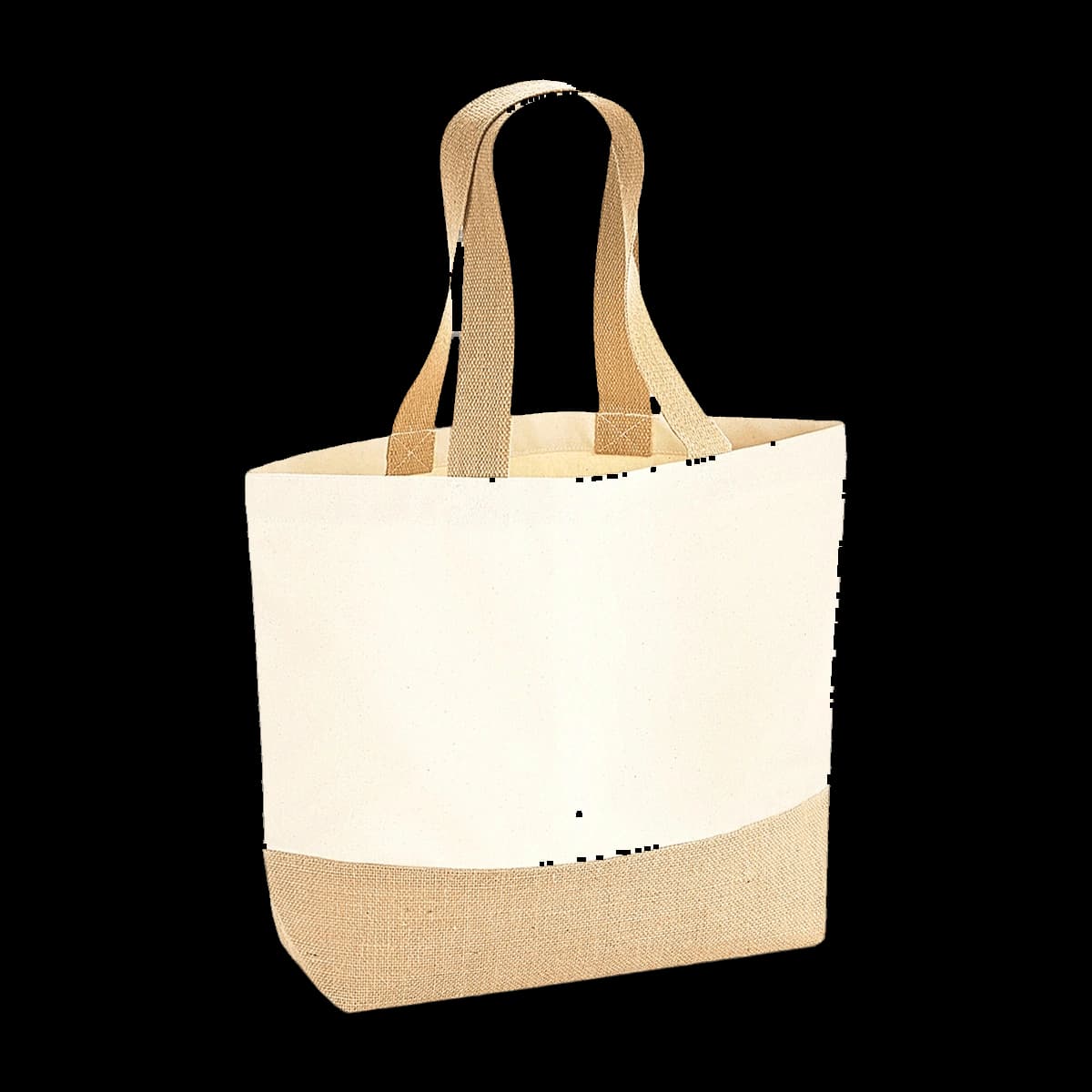 Jute base canvas tote