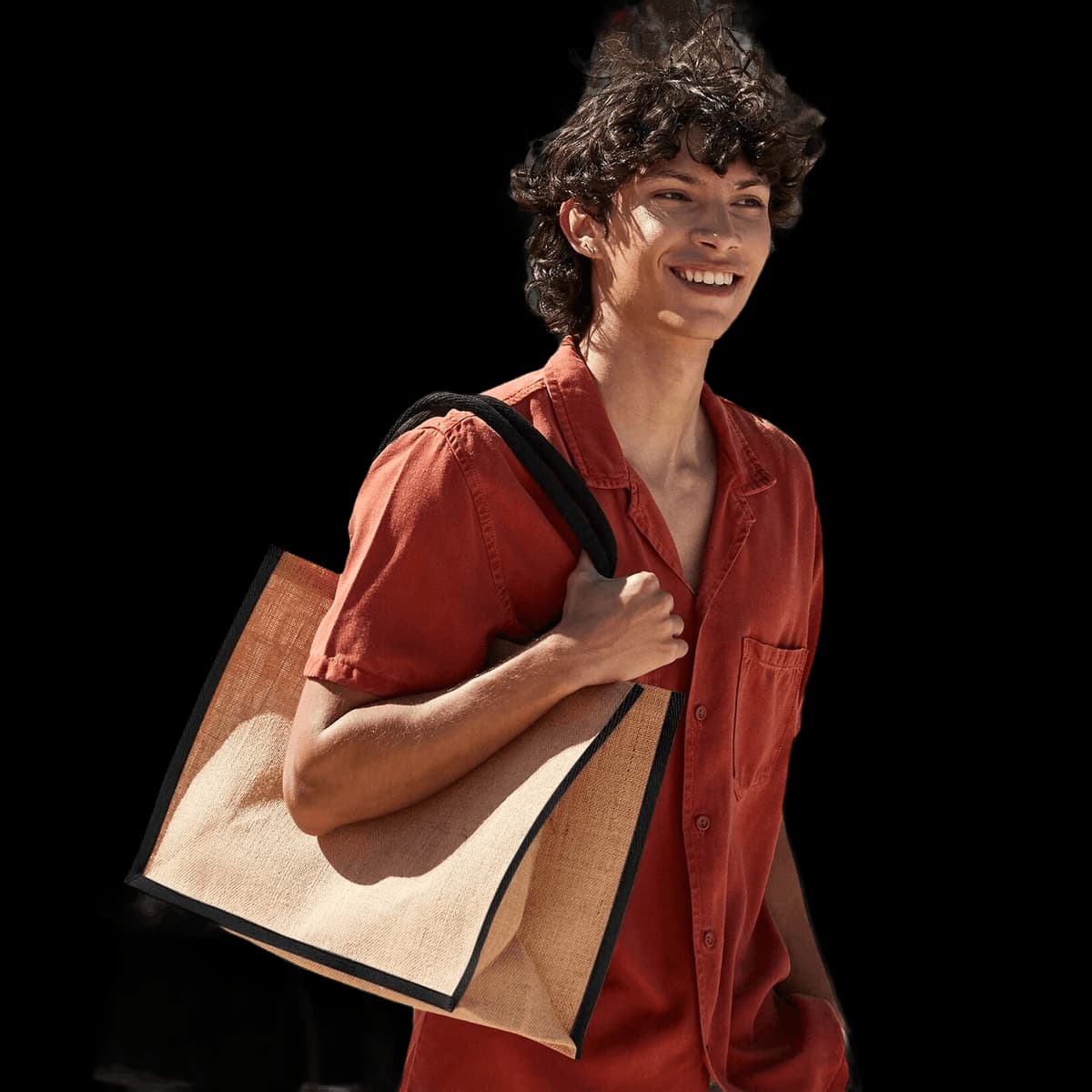 Natural starched jute classic shopper