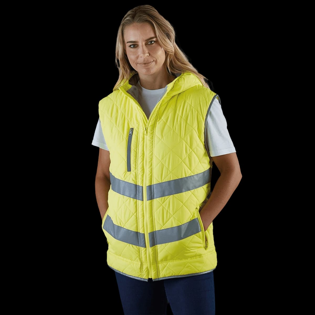 Hi-vis Kensington hooded gilet (HV007)