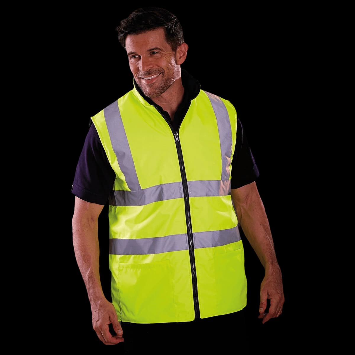 Hi-vis reversible fleece bodywarmer (HV008F)