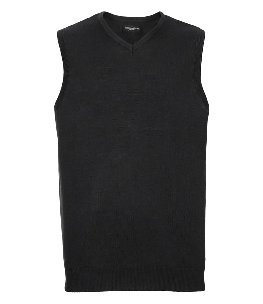 Russell Athletic Collection Sleeveless Cotton Acrylic V Neck Sweater — front