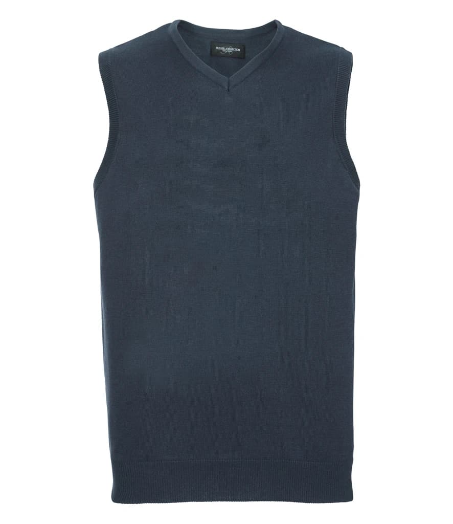 Russell Athletic Collection Sleeveless Cotton Acrylic V Neck Sweater — front