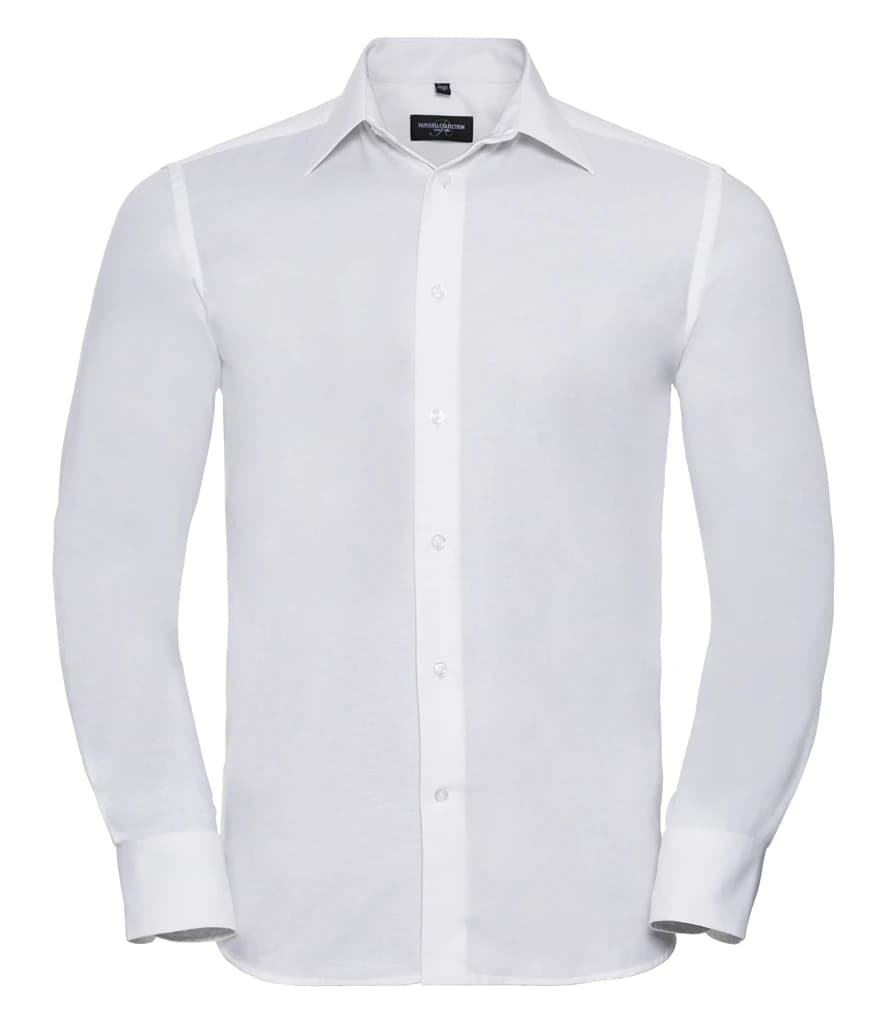 Russell Athletic Collection Long Sleeve Tailored Oxford Shirt — front