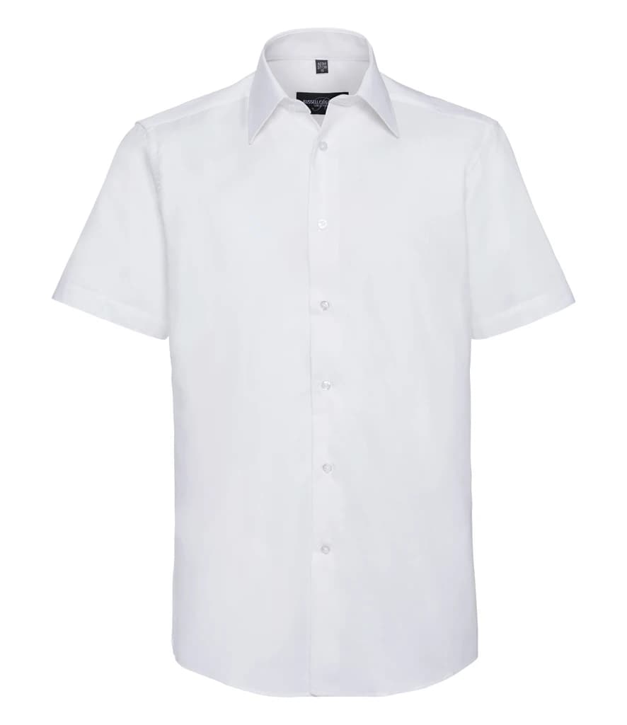 Russell Athletic Collection Short Sleeve Tailored Oxford Shirt — front