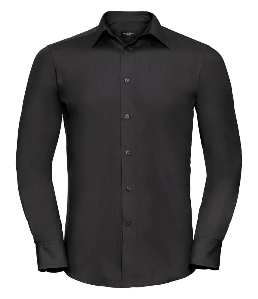 Russell Athletic Collection Long Sleeve Tailored Poplin Shirt — front