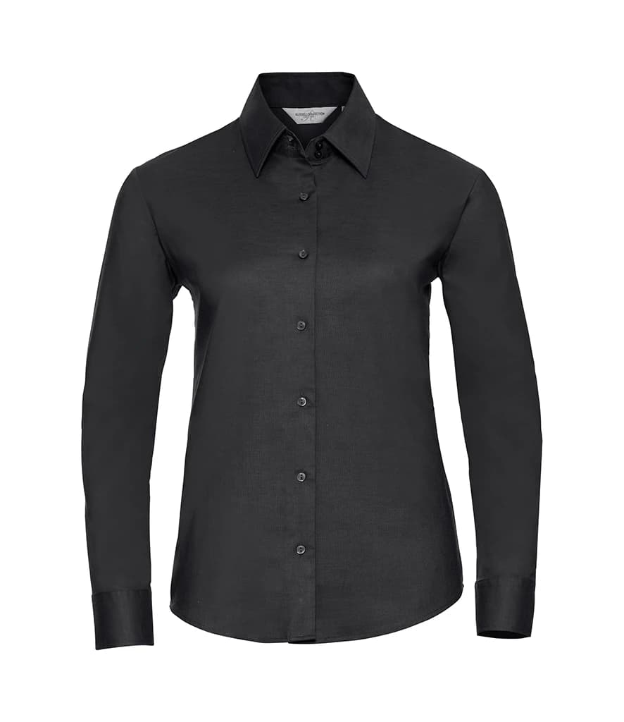 Russell Athletic Collection Ladies Long Sleeve Easy Care Oxford Shirt — front