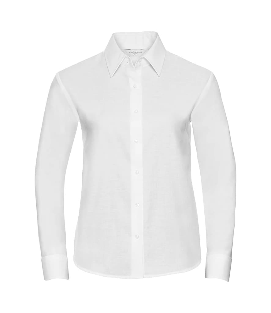 Russell Athletic Collection Ladies Long Sleeve Easy Care Oxford Shirt — front