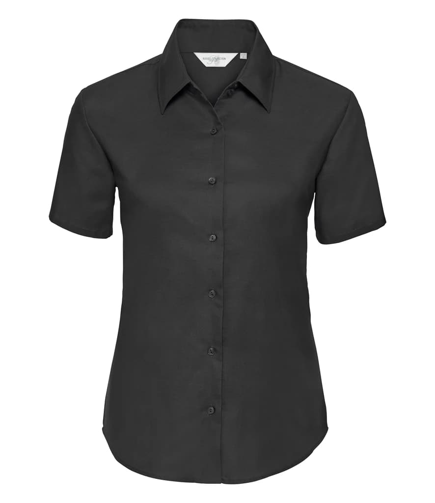 Russell Athletic Collection Ladies Short Sleeve Easy Care Oxford Shirt — front