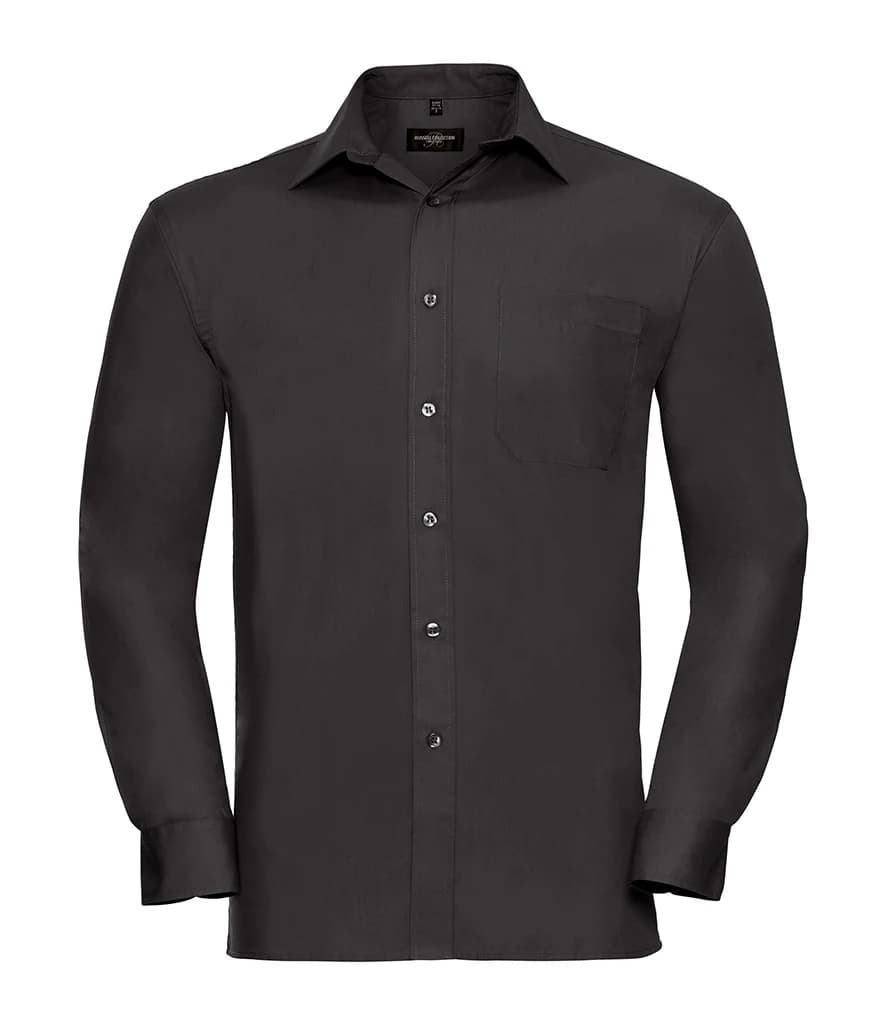 Russell Athletic Collection Long Sleeve Easy Care Cotton Poplin Shirt — front