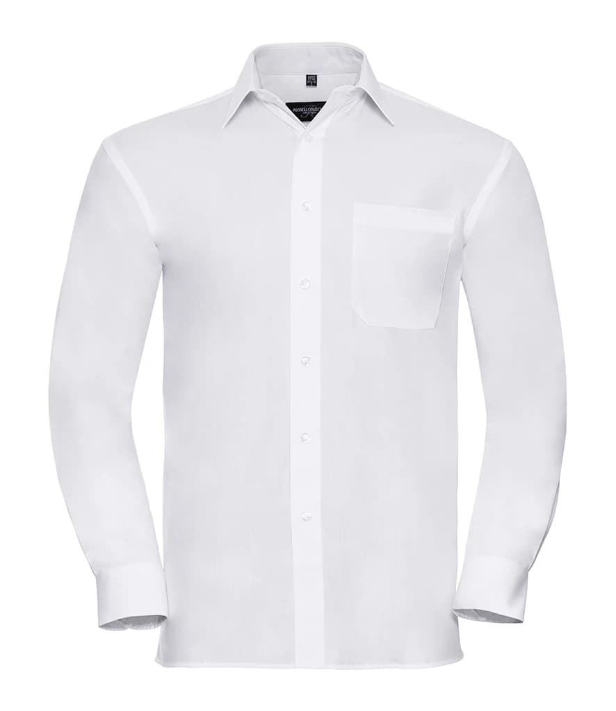 Russell Athletic Collection Long Sleeve Easy Care Cotton Poplin Shirt — front